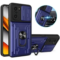 For xiaomi poco f3 case slide card camera armor phone case for pocophone little poco f3 f 3 pocof3 f3poco car holder back cover 1