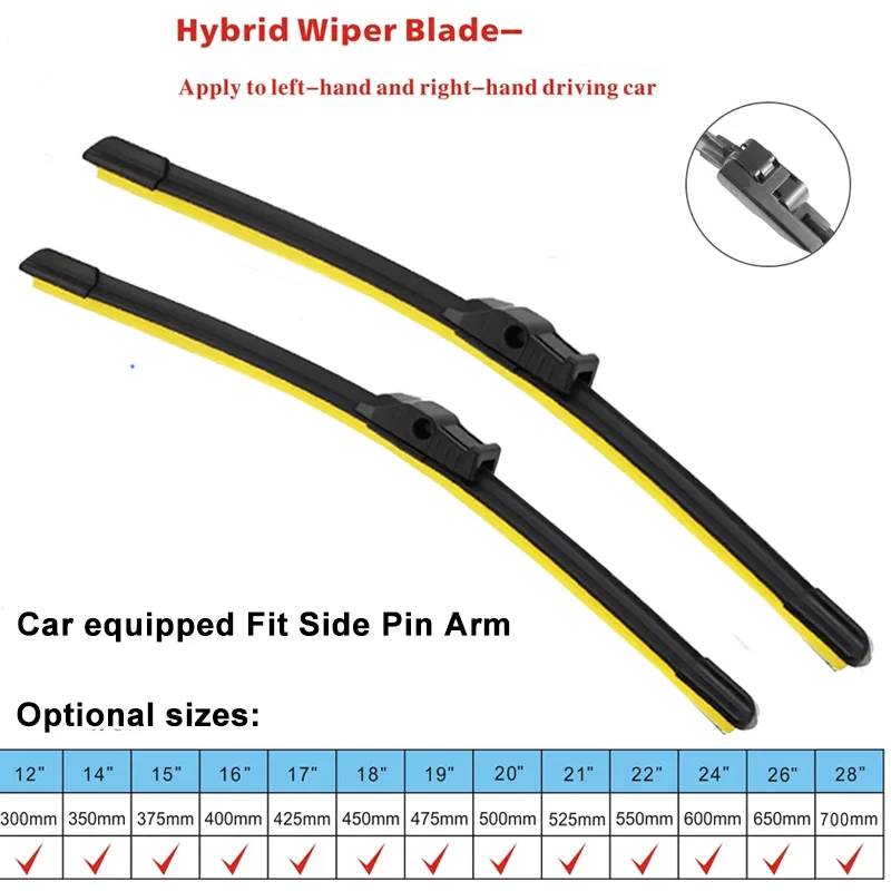 For Mercedes Benz E-Class W212 Car Wiper Blade 24"+24" 2010-2014 Auto Windscreen Windshield Wiper Blades Fit Push Button Arm 3