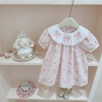 Summer 2025 Kids Clothes for Baby Girls Dress Cute Cartoon Rabbit Bow Floral Dress Sweet Party Dresses Lolita Dress 2-8y 1