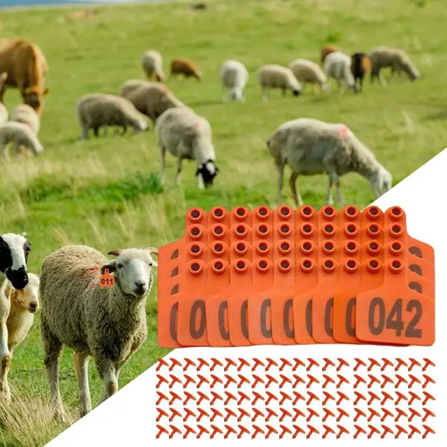 Goat Ear Tags Sheep Ear Tags Bold Font Soft Mark Label 1-100 Animal Tracking Tool For Goat Sheep Poultry Livestock Management 4