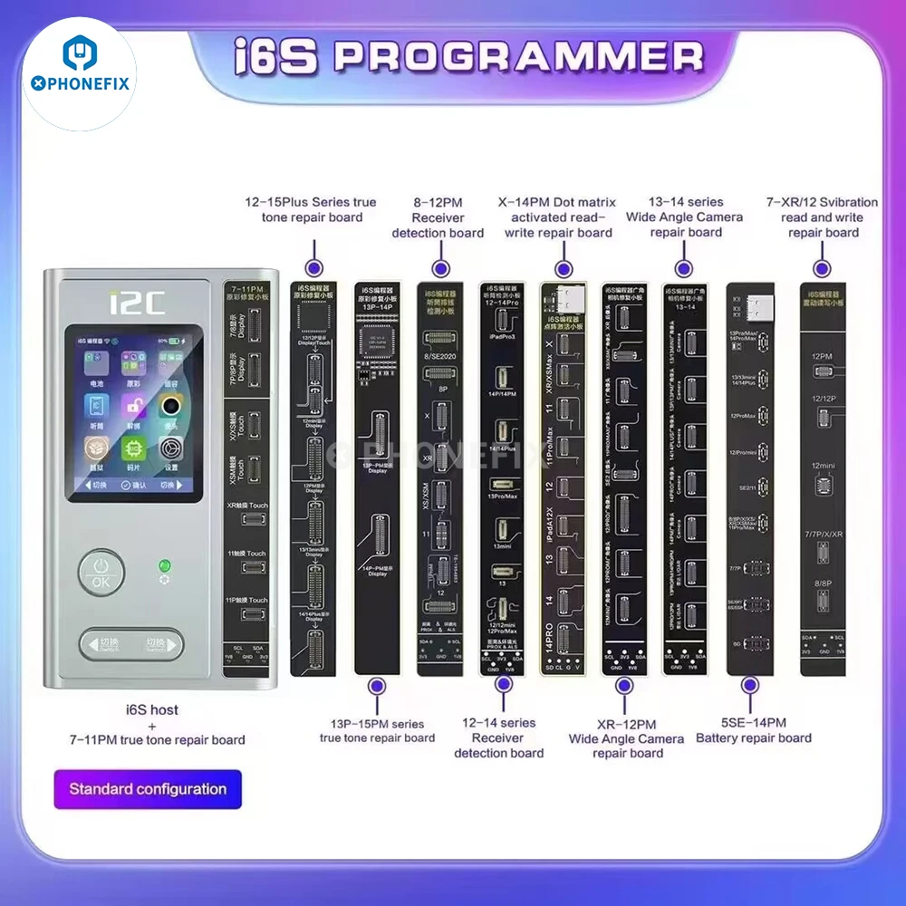 i2C i6S JC V1SE Intelligent Programmer Face ID Battery Screen Original Color True Tone Function Dot Matrix Repair iPhone 6-15PM iphone battery repair flex dot matrix repair cable iphone camera repair cable