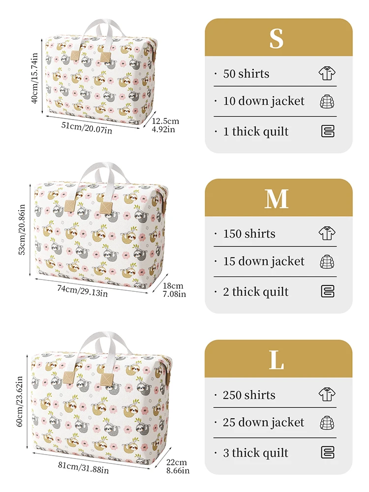 1PC large capacity clothing storage bag Blanket quilt storage bag Foldable clothing organizer bag Portable bag replacement 6