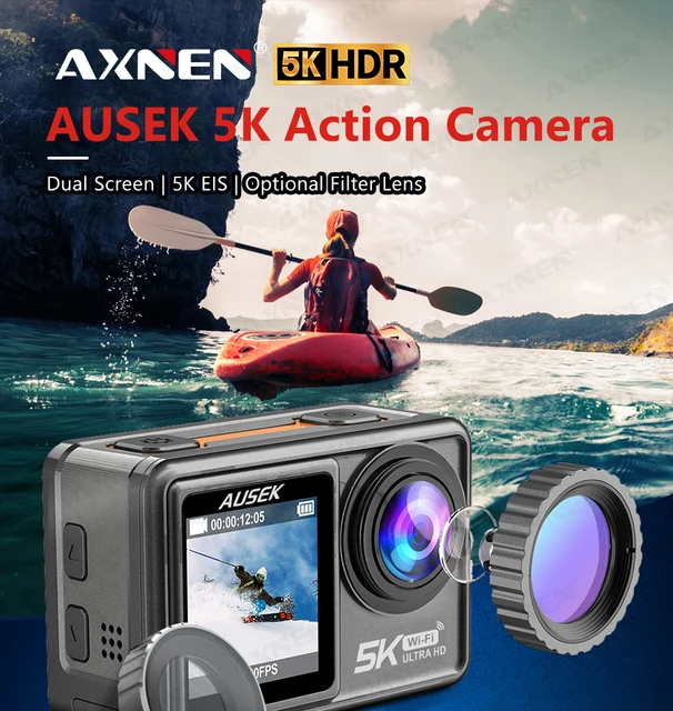 AXNEN AUSEK 5K Action Camera 4K 60FPS EIS 48MP Touch Screen 1080P