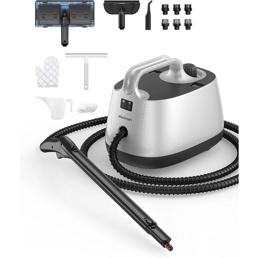 

Steam Cleaner, Aspiron Steamer with 21 Accessories, Portable Multipurpose Steam Cleaner for Car 5 Mins Heating