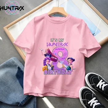 It's My 3 4 5 6 7 8 9 Years Birthday Girls Boys Cartoon T Shirt K-Pop Demon Hunters Cute Kids Clothes Children T-Shirts Gift 1