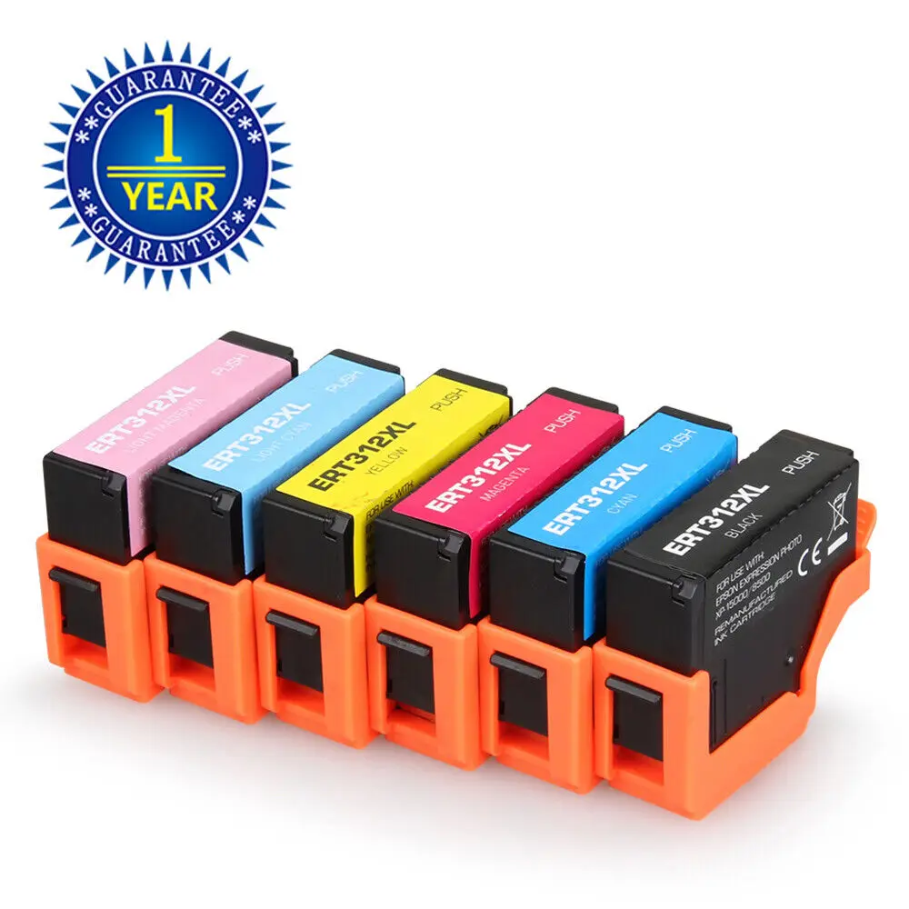 6PK 312XL T312XL Ink Cartridge for Epson Expression Photo XP-8500 BK C M Y LC LM