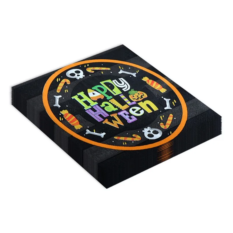20pcs/Pac 33cm New Hot Sale Halloween Party Spooky Cute Holiday Theme Layout Creative Napkins Decorative Paper Placemats
