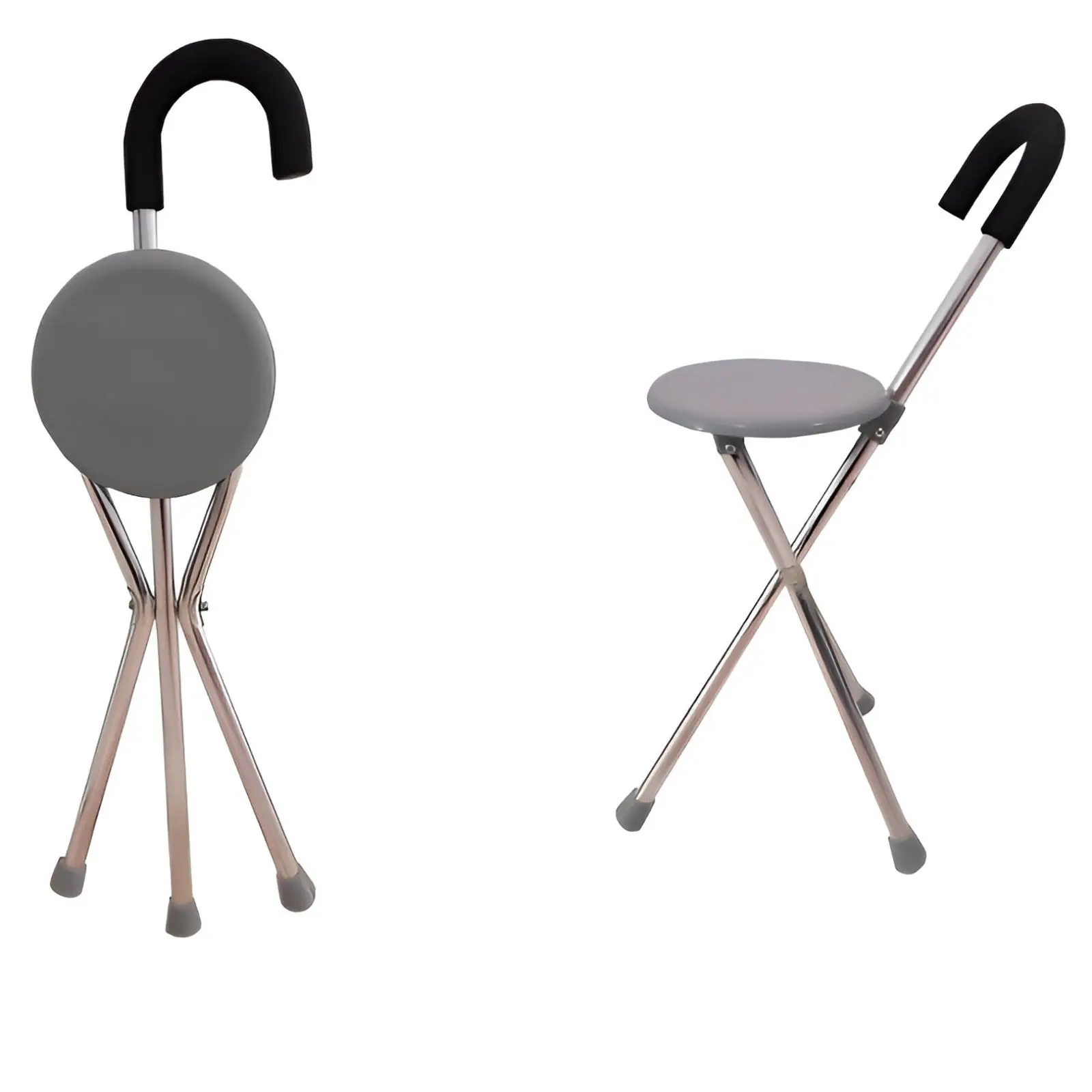 Baston Tripie Con Asiento Mango Curvo