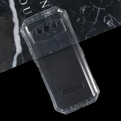 Enhanced Soft TPU Transparent Black Phone Case with Silicone Back Cover for Doogee S100 Pro (Clear)