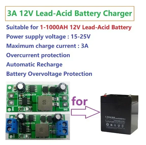 

12V 3A 1-1000AH Lead-Acid Battery Dedicated Charger Module Board for UPS Car Solar energy Charging For arduino Board Module