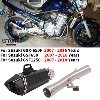 Motorcycle Exhaust System Escape Moto Modified Link Pipe Muffler Slip On For SUZUKI GSX650F GSF650 GSF1250 2007 - 2018