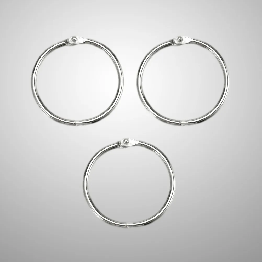20Pcs 실버 도금 책 링 50Mm 열처리 강철 클립 바인더 스크랩북 사진 정리용 키 링 사용