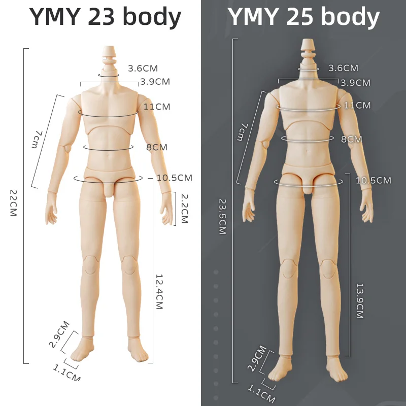 22cm 23.5cm YMY23/25 Male Body Joint Doll DIY Boy Body for Blyth, GSC Head, Ob22,ob23,ob24 BJD Doll Accessories Toy 3