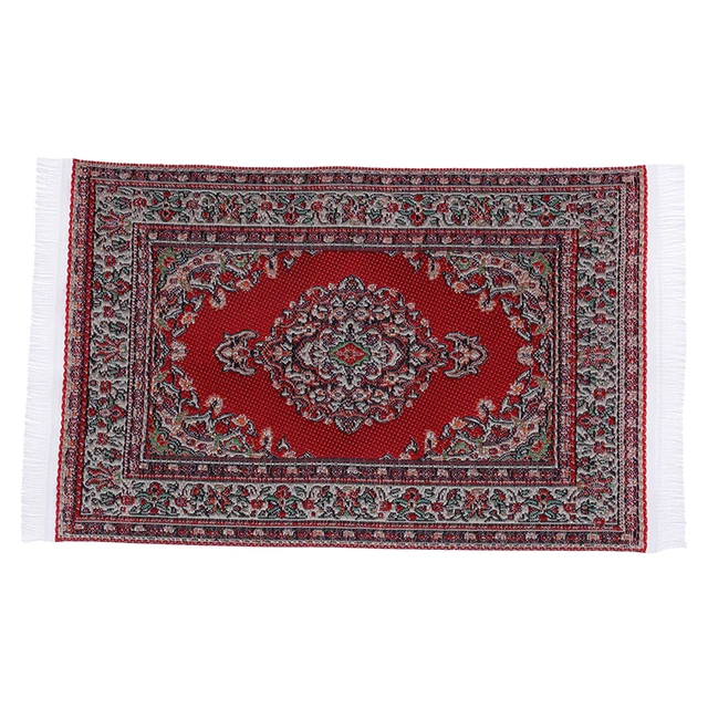 1:12 Turkish Dollhouse Mini Carpet Floral Mat Playing House Decor Floor Coverings Miniature Casa De Boneca Doll Accessories 4