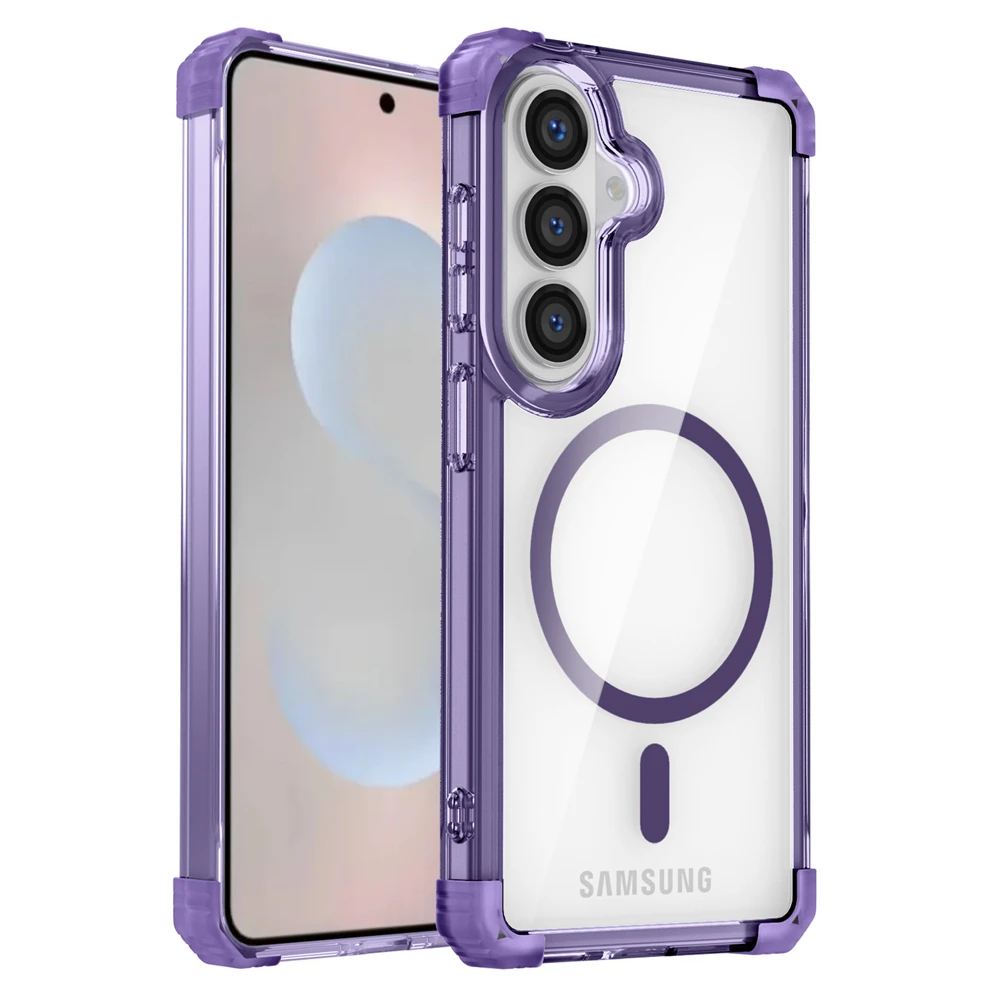 Shockproof Clear Magnetic Case with Corner Airbags and Glossy Finish