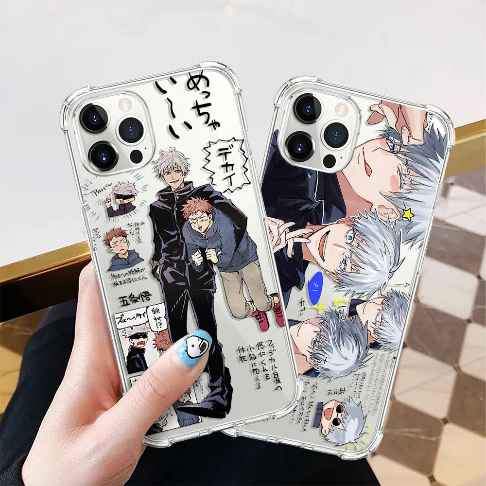 Jujutsu Kaisen anime Shockproof Phone Case for iPhone 14 13 12 11 Pro Max Clear Coque