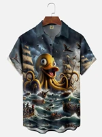 Hawaii Men's Shirt 3D Print Funny Cartoon Animal Short-sleeved Tops Summer Casual Men's Clothes Street fashion shirt for boys 1