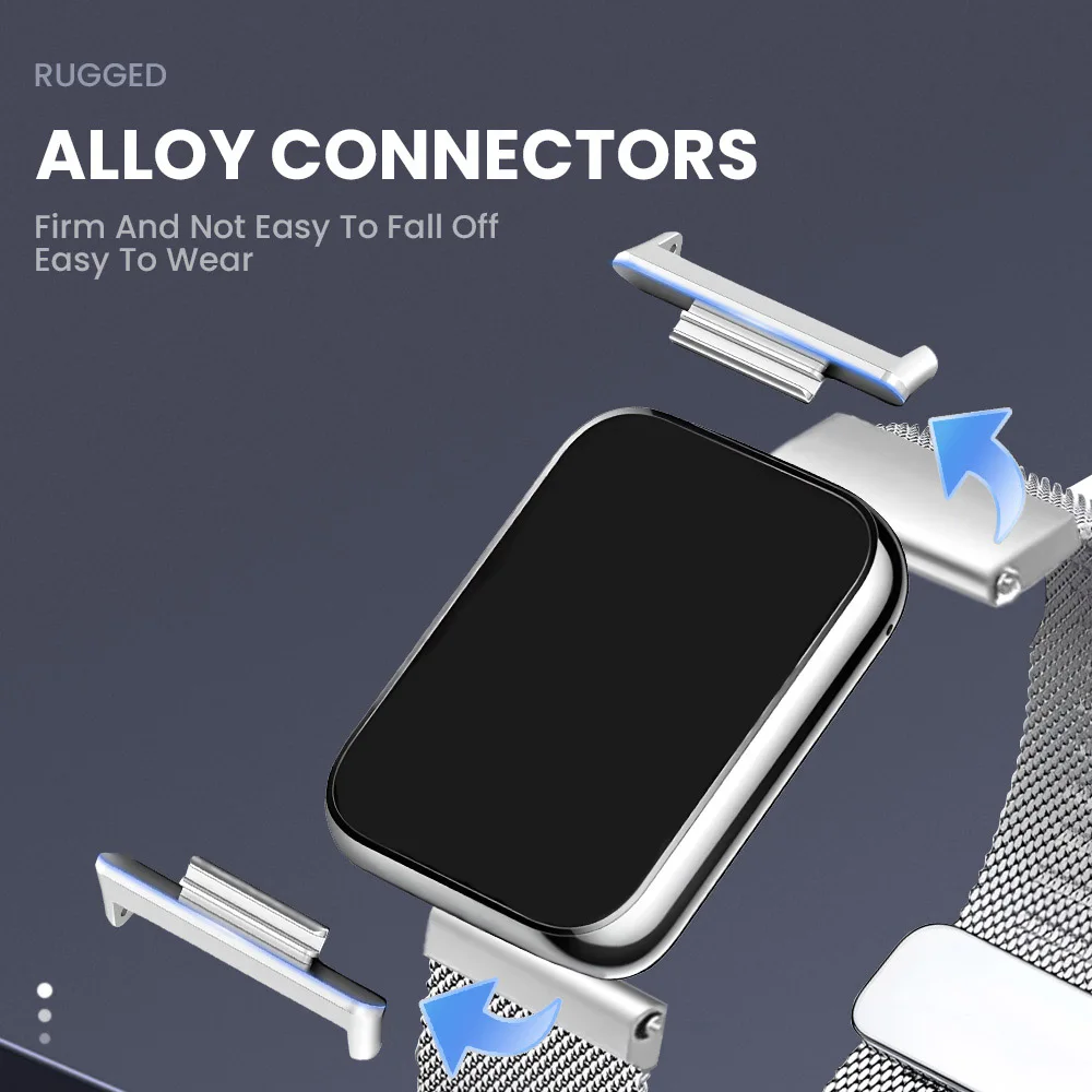 Stainless Steel Adapter for Smartwatch Bracelet - 1 Pair