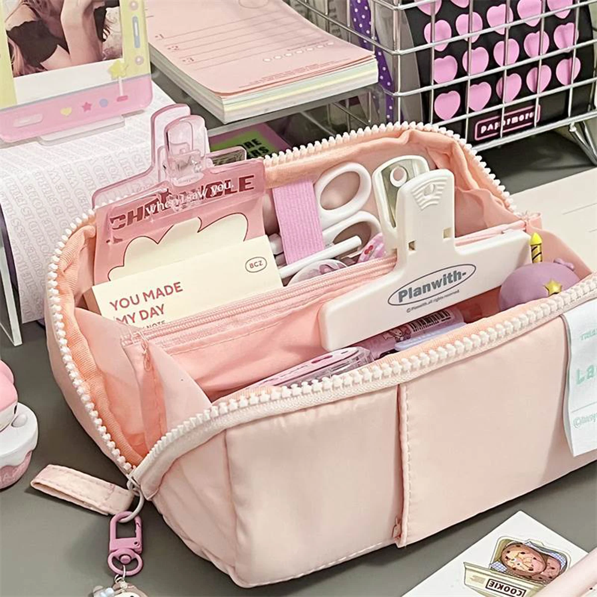 Large Capacity Pencil Case Kawaii Canvas Pencil Pouch Korean Stationery ins  Pen Holder Back to School Cute Bag School Supplies - AliExpress