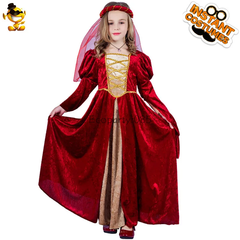 

Medieval Vintage Princess Dress for Girls Halloween Renaissance Cosplay Stage Performance Costumes Elegant Long Dresses New