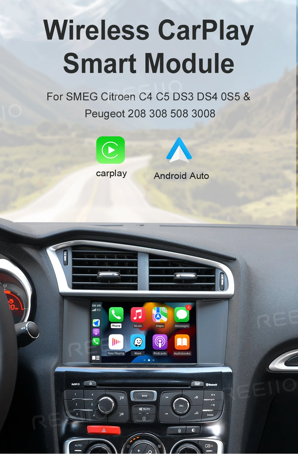 Drahtlose Carplay Android Auto Für SMEG Picasso C4 C5 DS4 DS3 DS5 308 508 5008 3008 Zubehör Multimedia – Detail 2