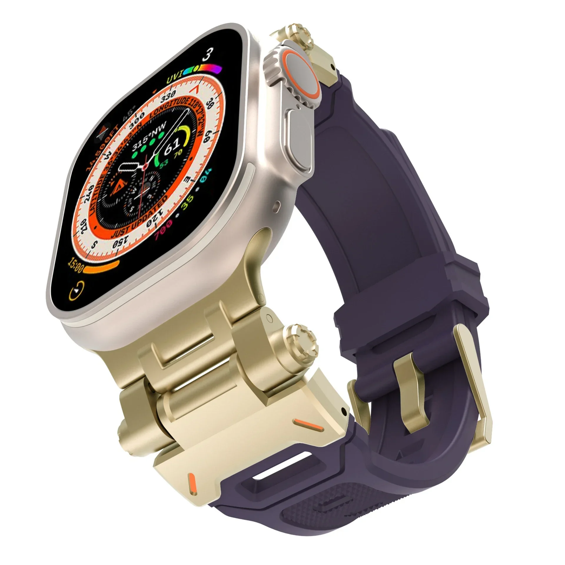 Titanium Color Silicone Sports Watch Band