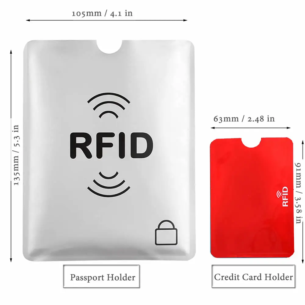 Funda para protección antirrobo Protector de Tarjetas de crédito Funda para Tarjeta de crédito/teléfono RFID con Bloqueo para Lector de Tarjetas de crédito 