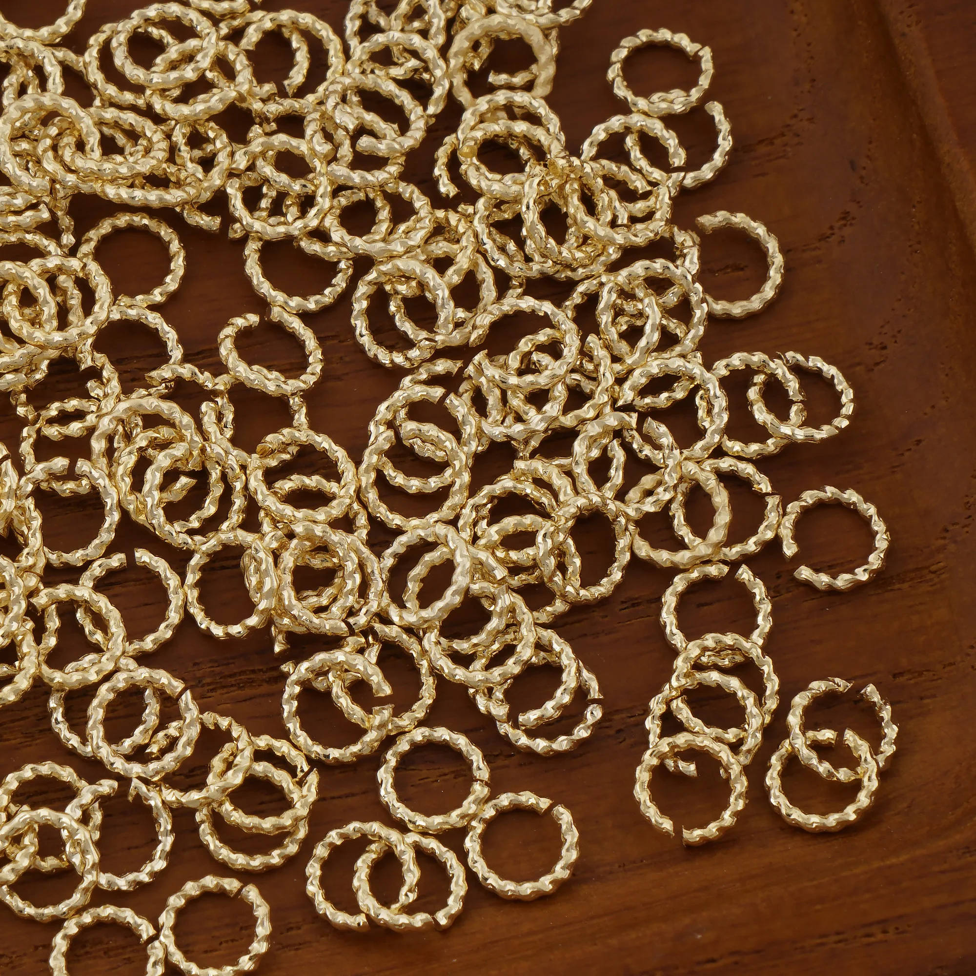 50pcs 14k Gold Filled Twisted Open Jump Rings for Jewelry Making and Connectors Jewelry Creating DIY Accessory Free Shipping