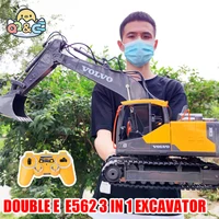 DOUBLE E E568 Truck 1:16 RC Truck Alloy 3 in 1 Engineering Car 2.4G Remote Control Car RC Excavator Toys for Boys Kids Xmas Gift 1
