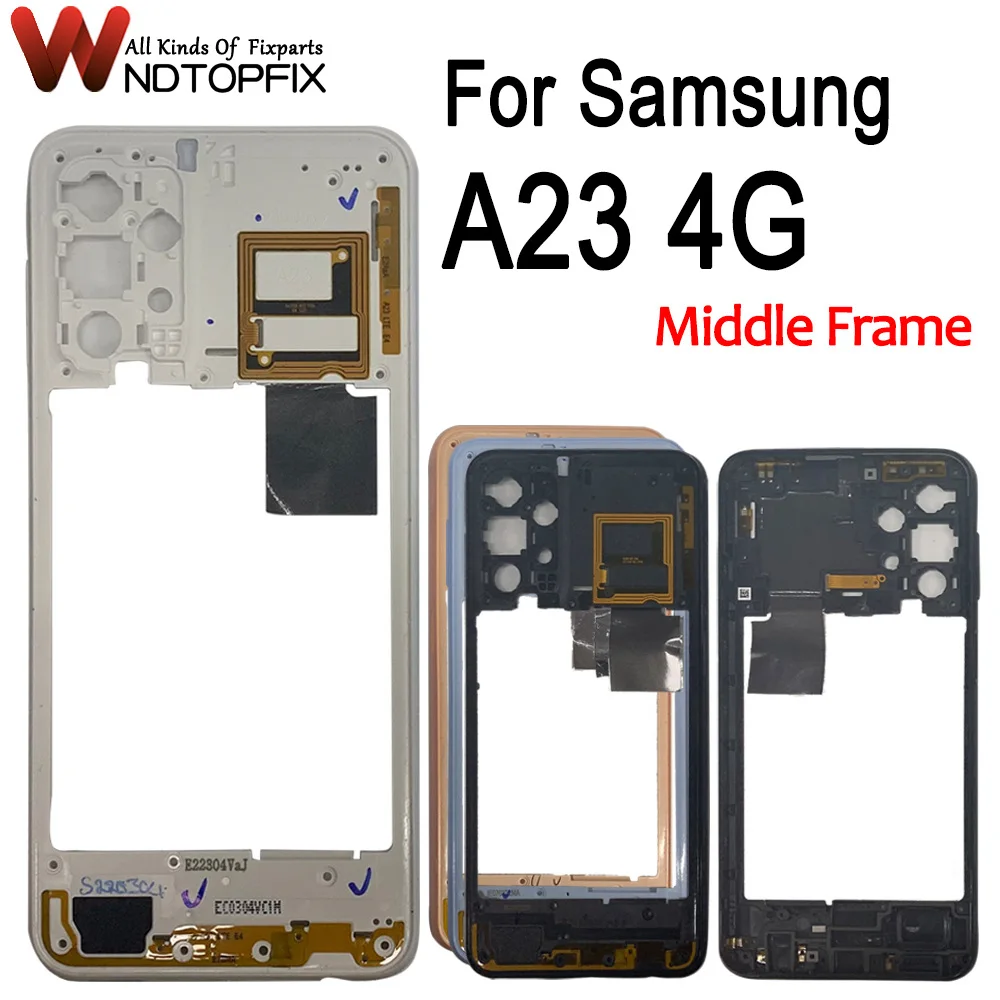 

High Quality For Samsung Galaxy A23 Middle Frame With SideBottun Housing Case Replacement Parts For Samsung A23 4G Middle Frame