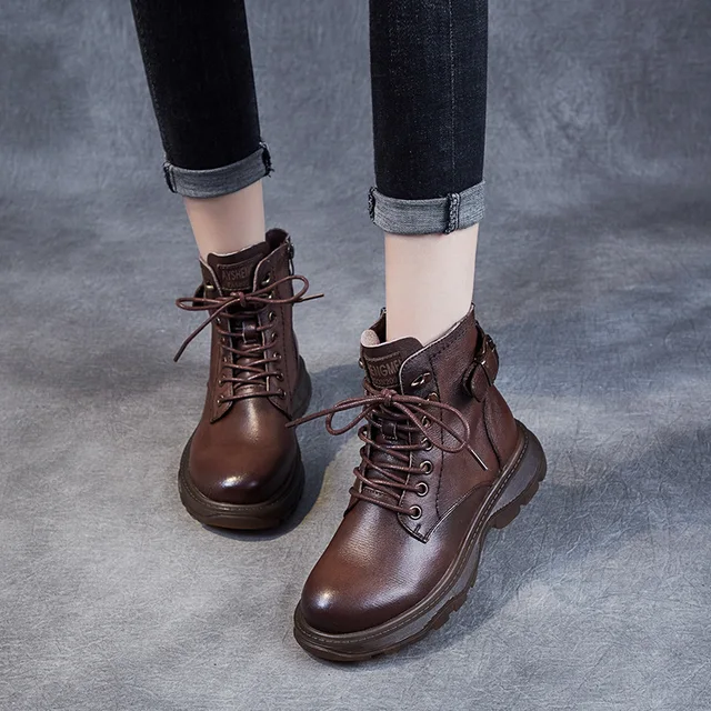 Hot Selling Autumn and Winter Washed Dr. Martens Boots Handmade Genuine Leather Ankle Boots Comfortable Soft Bottom