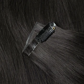Invisible PU Weft Clip In Extension Human Hair Injected Clip in Hair Weft Machine Remy 12"-24" 7Pcs Silk Straight Clip On Hairs