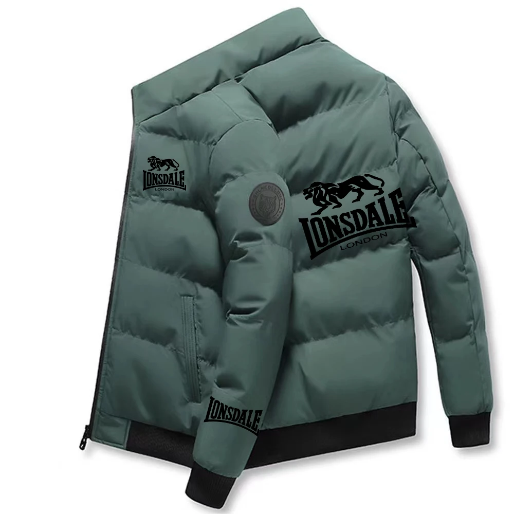 Lonsdale Men's New Stand Collar Cotton Jackets Warmer Zipper Hoodies Sports Casual Fashion Outwear Coats Tops men bomber jackets