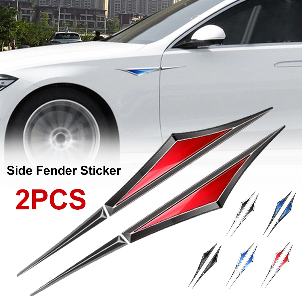 

2 Pack Car Side Fender Logo Sticker Stainless Steel Blade Side Door Decal Decoration for Car Exterior Sticker Accessories