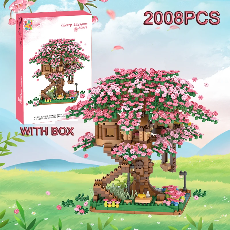 Mini Sakura Tree House Blocos de Construção, Flor de Cerejeira, Tijolos  City Street View, Modelo DIY, Brinquedo Ornamento, Presente Infantil,  2138Pcs - AliExpress