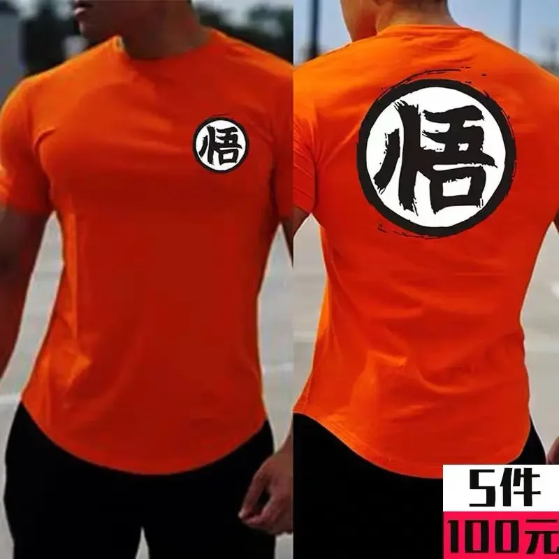 Gym Short Sleeve Fashion Japanese Anime Tops Tee Shirts Hip-Hop Unisex 100%Cotton T-Shirts Men Clothing S-5XL t shirt cotton t shirt