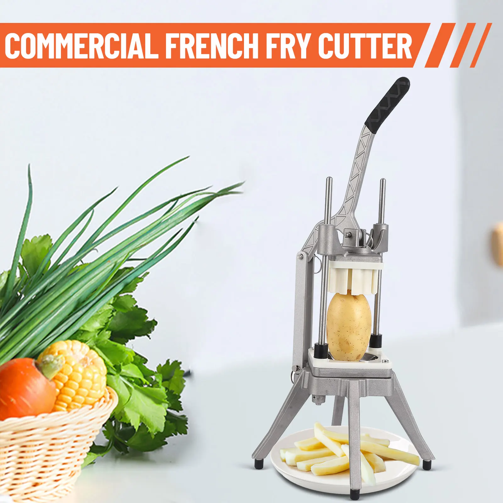 New Commercial Vegetable Chopper With Replacement Blades Stainless Steel French Fry Cutter Potato Dicer Vegetable & Fruit Slicer