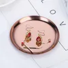 Ins Stainless Steel Round Storage Tray Desktop Cosmetics Metal Tray Photo Ornament Jewelry Storage Tray 5