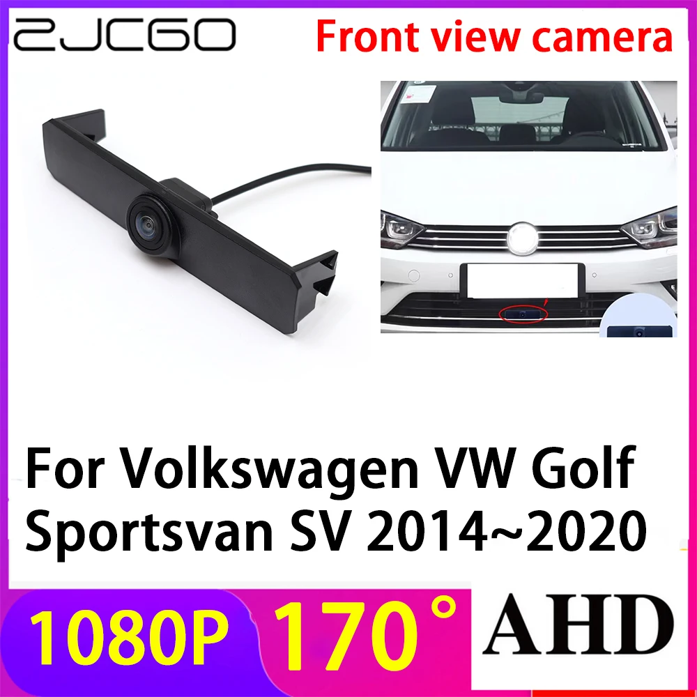 Zjcgo Ahd 1080P Logo Car Parking Front View Camera Impermeabile Per Volkswagen Vw Golf Sportsvan Sv 2014 ~ 2020
