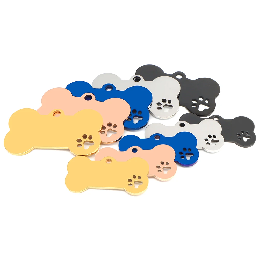 pet id tags dog collar tags medal pendant 20Pcs Personalized Collar Stainless Bone Pet ID Tag Engraved Pet ID Name Puppy Dog Tag Pendant Bone Accessories