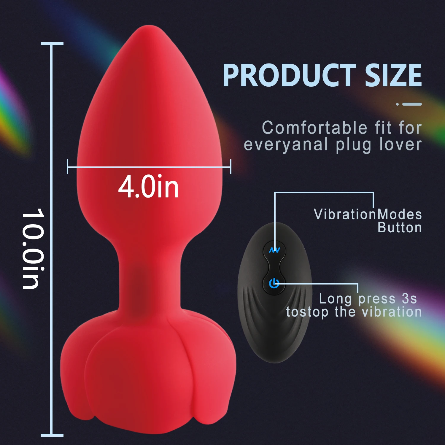 Rose Kauko-ohjattava Anustappivibraattori Seksilelut Miehille Naisille Homo G-piste Anaalivibraattorit LED-vilkkuva valo Eturauhaselle_voghion.com