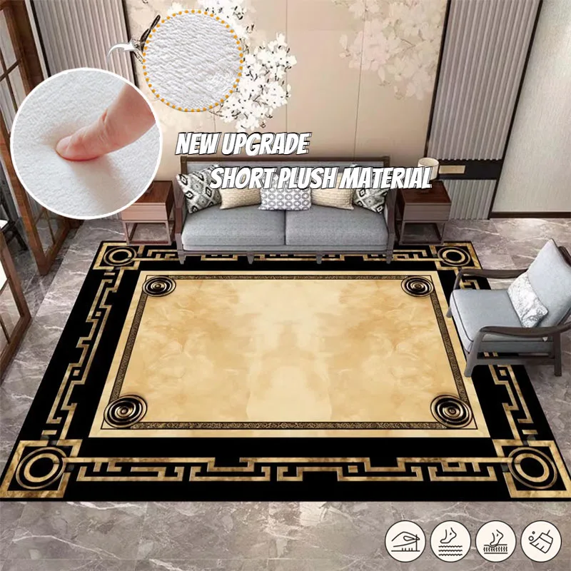 Modern Classical Black Carpet for Living Room 200x300 Luxury Rugs for