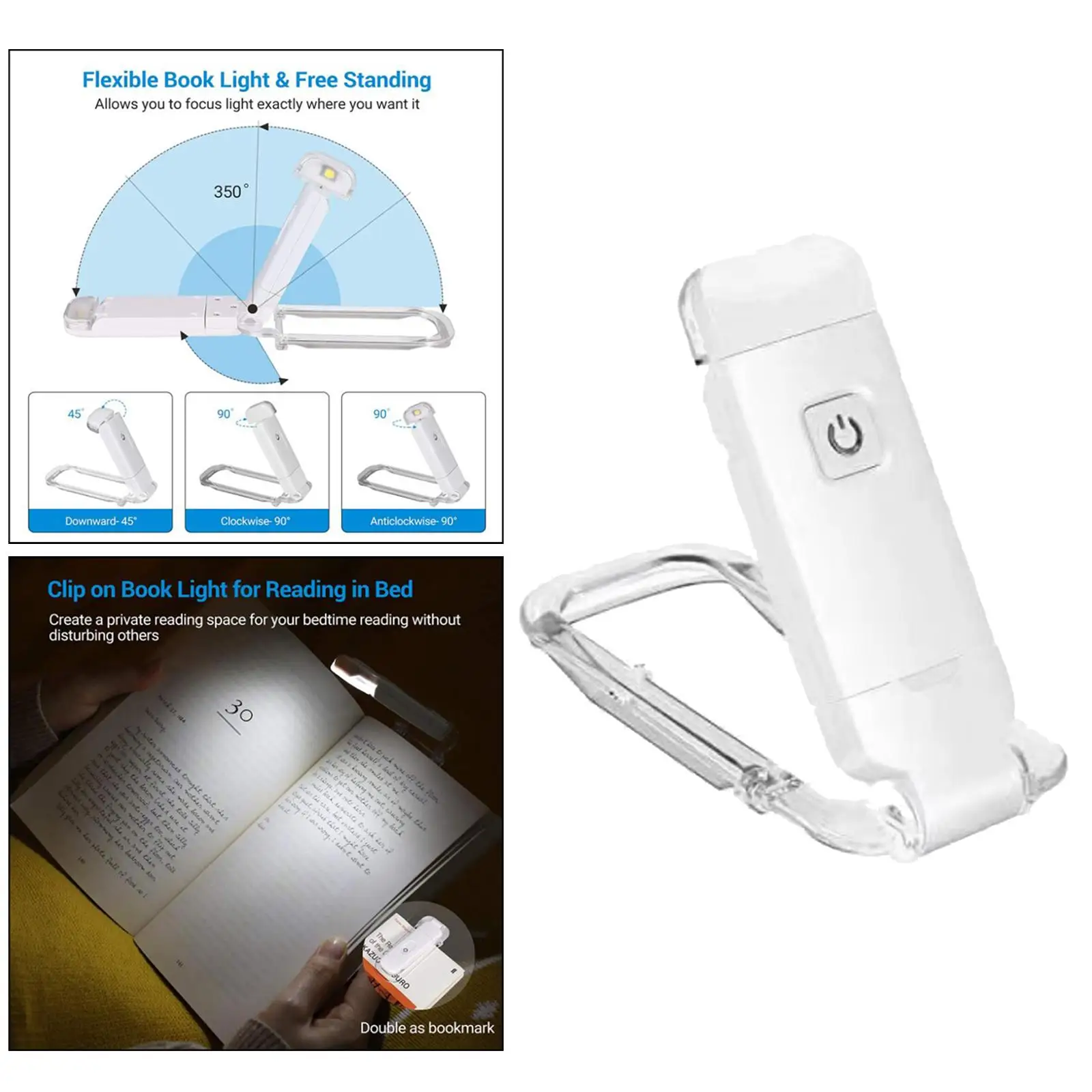 Light Clipped USB Lights Flexible Lamp for Readers Reading 