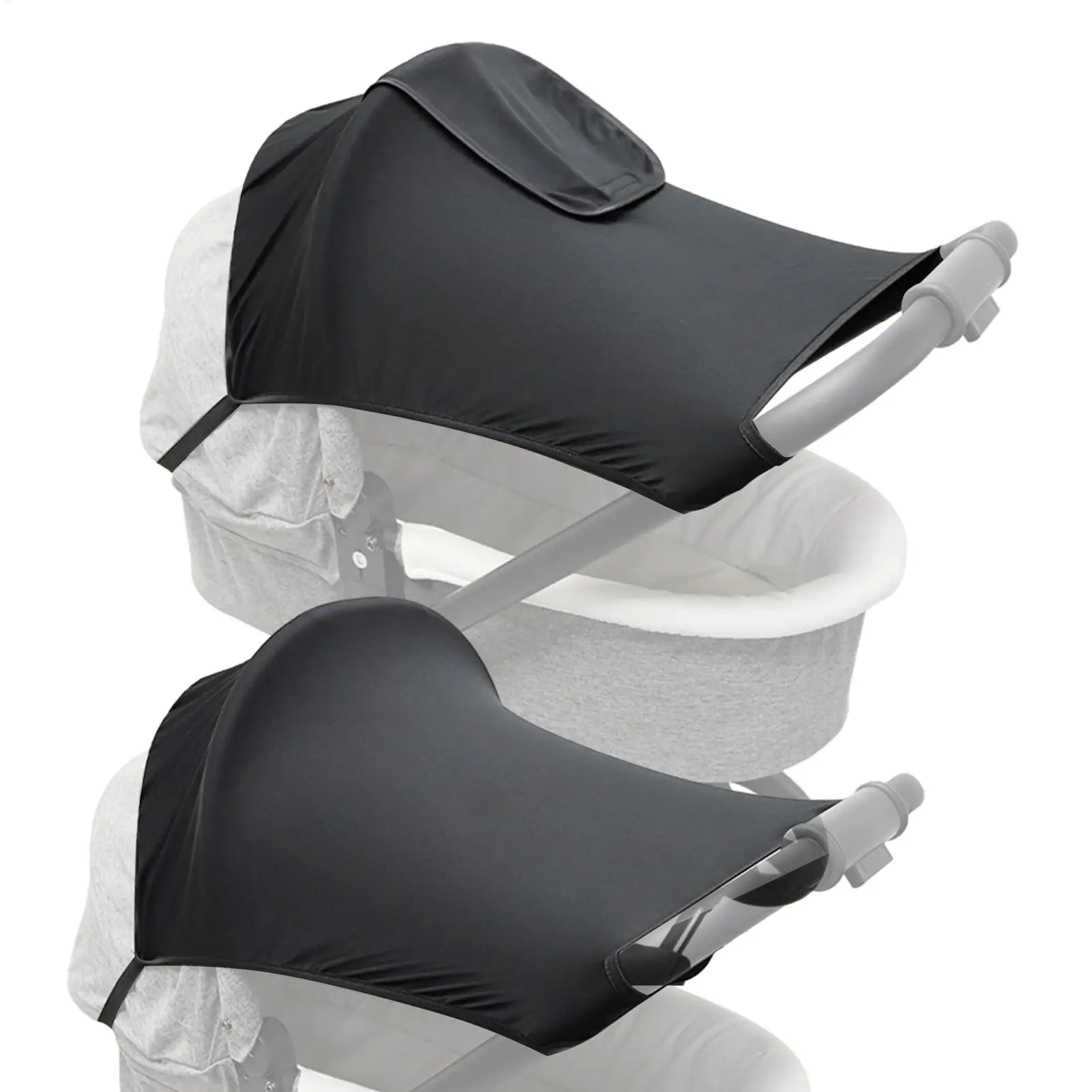 Black Stroller Sun Shade Universal Awning Sun Visor Canopy Cover Baby Windproof Umbrella Sunscreen Cover Stroller Accessories