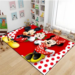 3D Disney Minnie Mickey Large Area Rug Carpet Home for Living Room Children Kids Bedroom Sofa Doormat Floor Non-slip Mats MINISO