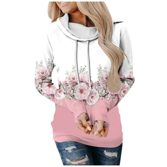 Ginger S Hoodies for Women Graphic Cowl Neck Fall Sweatshirts