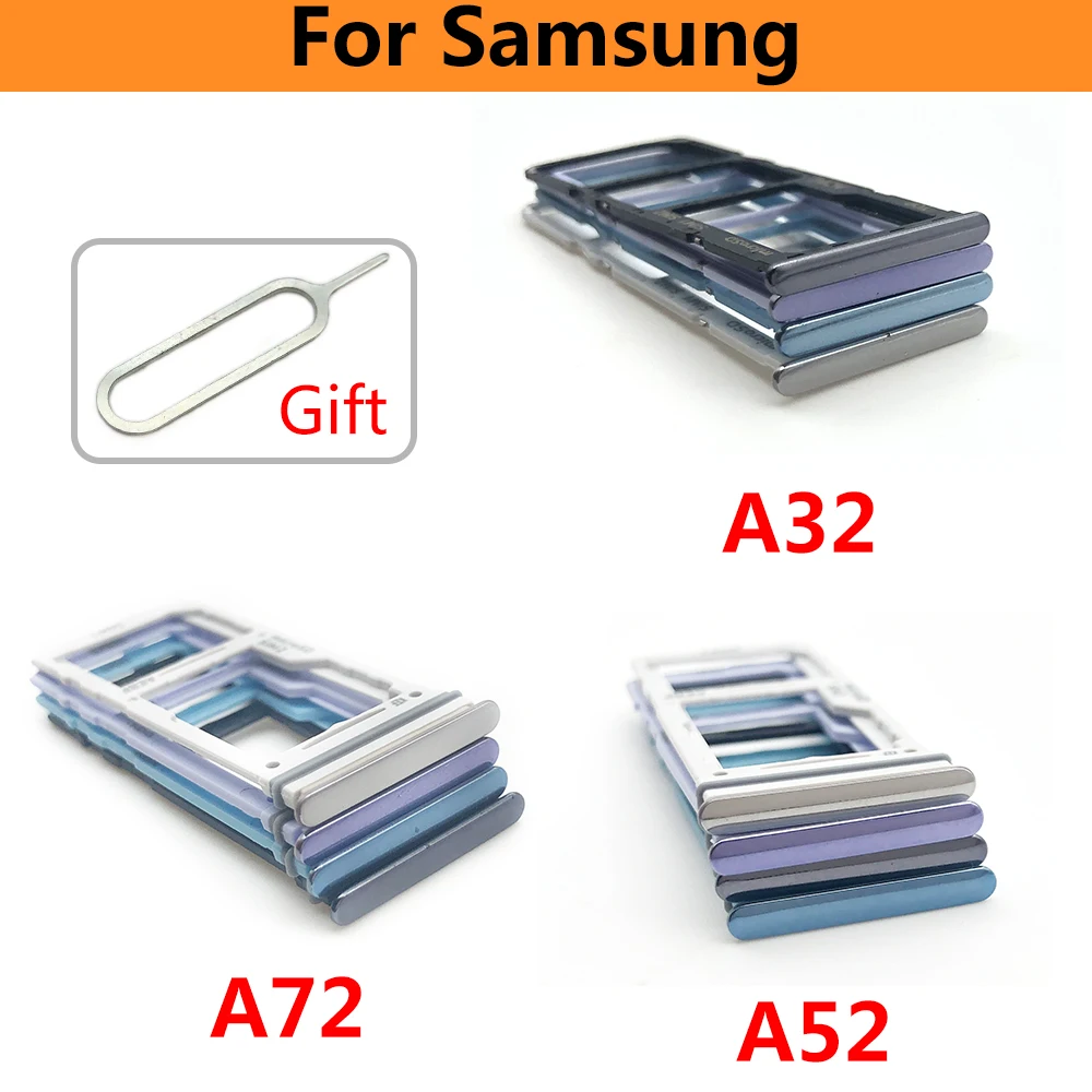 

For Samsung Galaxy A32 4G 5G A52 A72 SIM Card Tray Slot Chip drawer Holder Adapter Accessories Replacement Part + Pin