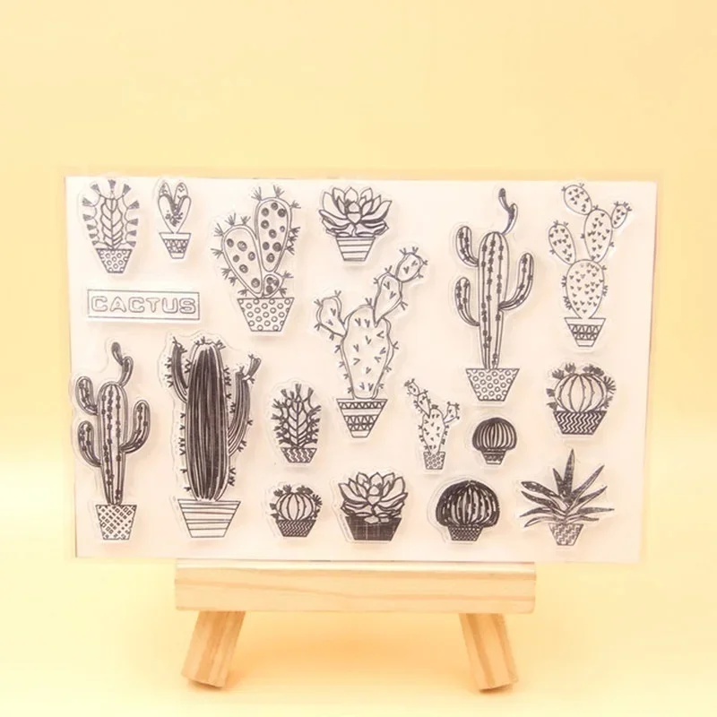 Cactus Transparent Silicone Stamps for DIY Scrapbooking Card Making Kids Fun Decoration clear stamps clear rubber stamps