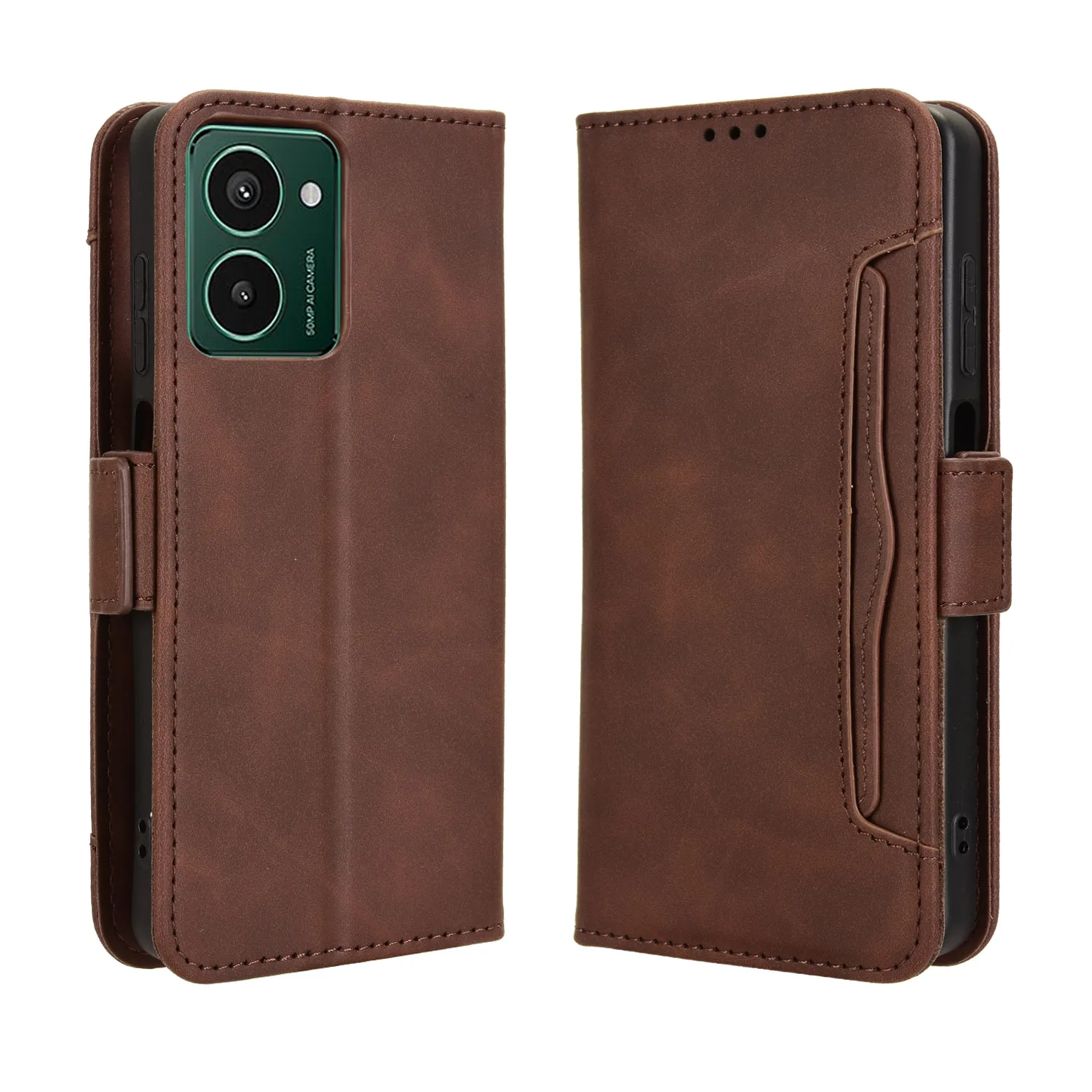 Leather Wallet Case with Magnetic Book Stand and Card Holder