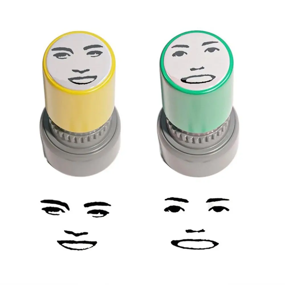 Self Ink Stamps Creative Novetly Face Memes Seal Stamp Self-Inking Engraved Funny Seal Stamp Prank Trick DIY Printing Toys Decorative